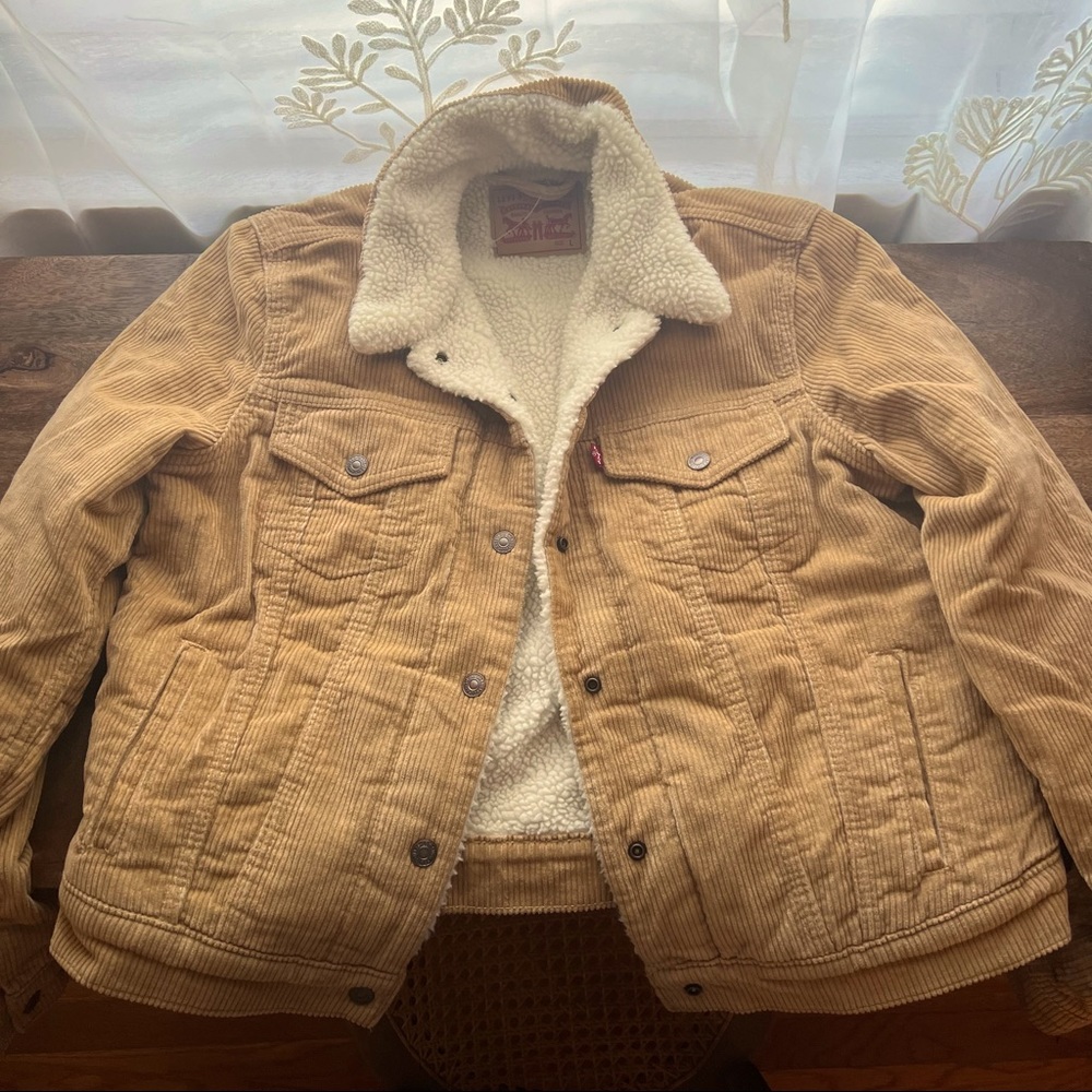 CORDUROY SHERPA TRUCKER LEVIS JACKET !
